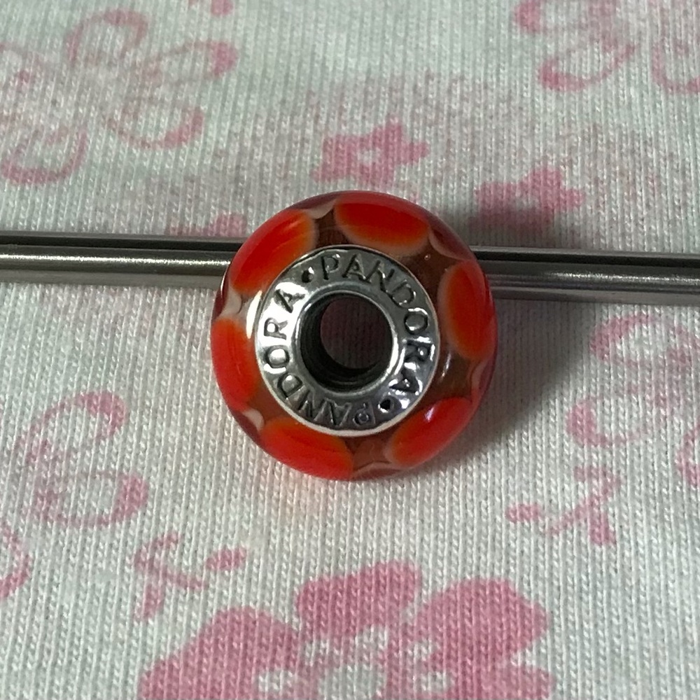 Pandora red and orange captivating murano